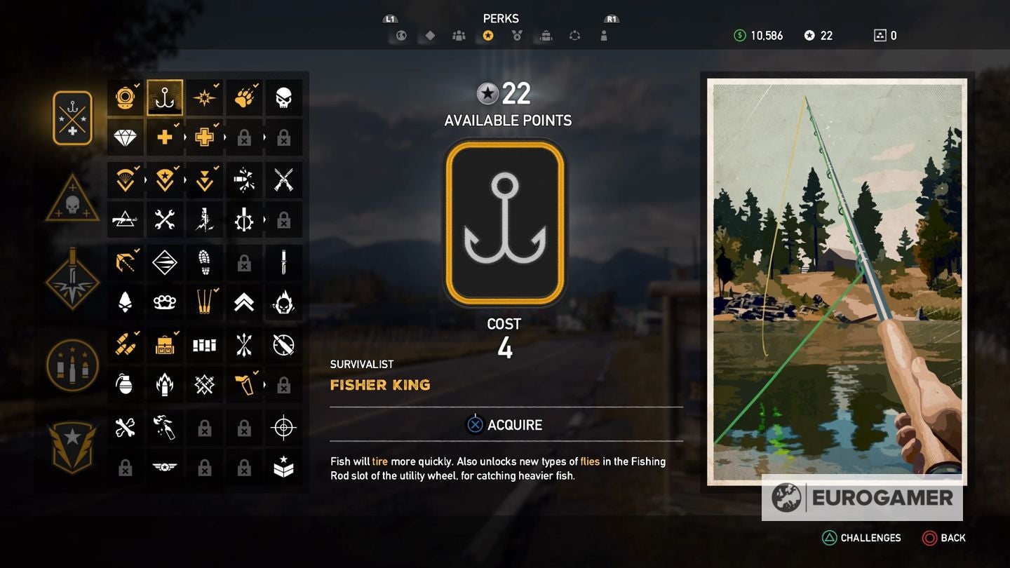 Far Cry 5 fishing How to fish, where to unlock all fishing rods and